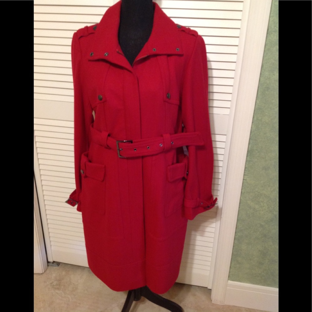 Winter coat red -Sustainable fabric